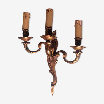 Old triple bronze applique louis XV height 36 cm