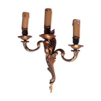 Old triple bronze applique louis XV height 36 cm