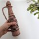 Pink and black scoubidou bottle, vintage, years 60