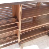 Foldable teak bar and two bar stools