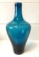 Grand Vase Soliflore Moderniste Design Verre Bleu Épais Soufflé
