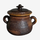 Ceramic covered pot by Jean Marais signed, Vallauris 80s