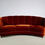 Art deco cabinetmaker banana sofa, 1940s