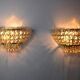 Pair of Regency wall lamps, cut crystals, Italy, 1980