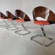 Set of 4 Italian dining chairs in plexiglass from the Spage era, 1970.