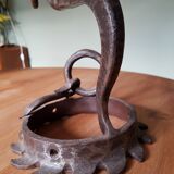 Brutalist style wrought iron lamp base