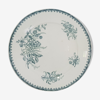 Round dish of service in earthenware Sté Amandinoise model Margot, iron earth.