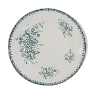 Round dish of service in earthenware Sté Amandinoise model Margot, iron earth.