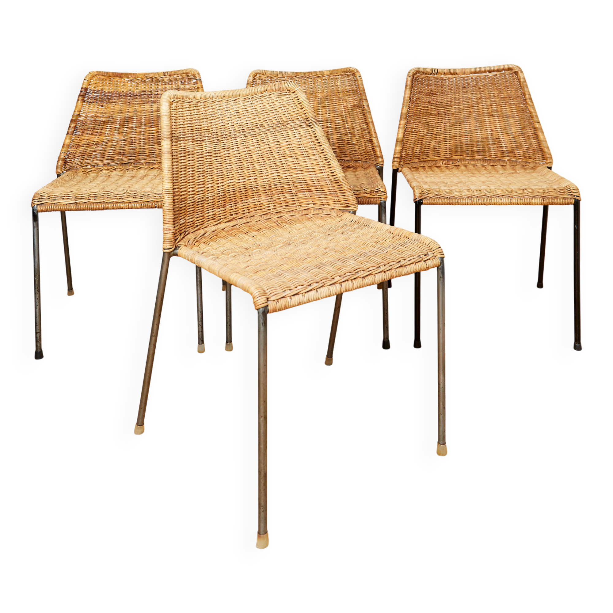Herbert Hirche 'Santa Lucia' Wicker Chair for Wilde & Spieth | Set of Four
