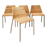 Herbert Hirche 'Santa Lucia' Wicker Chair for Wilde & Spieth | Set of Four