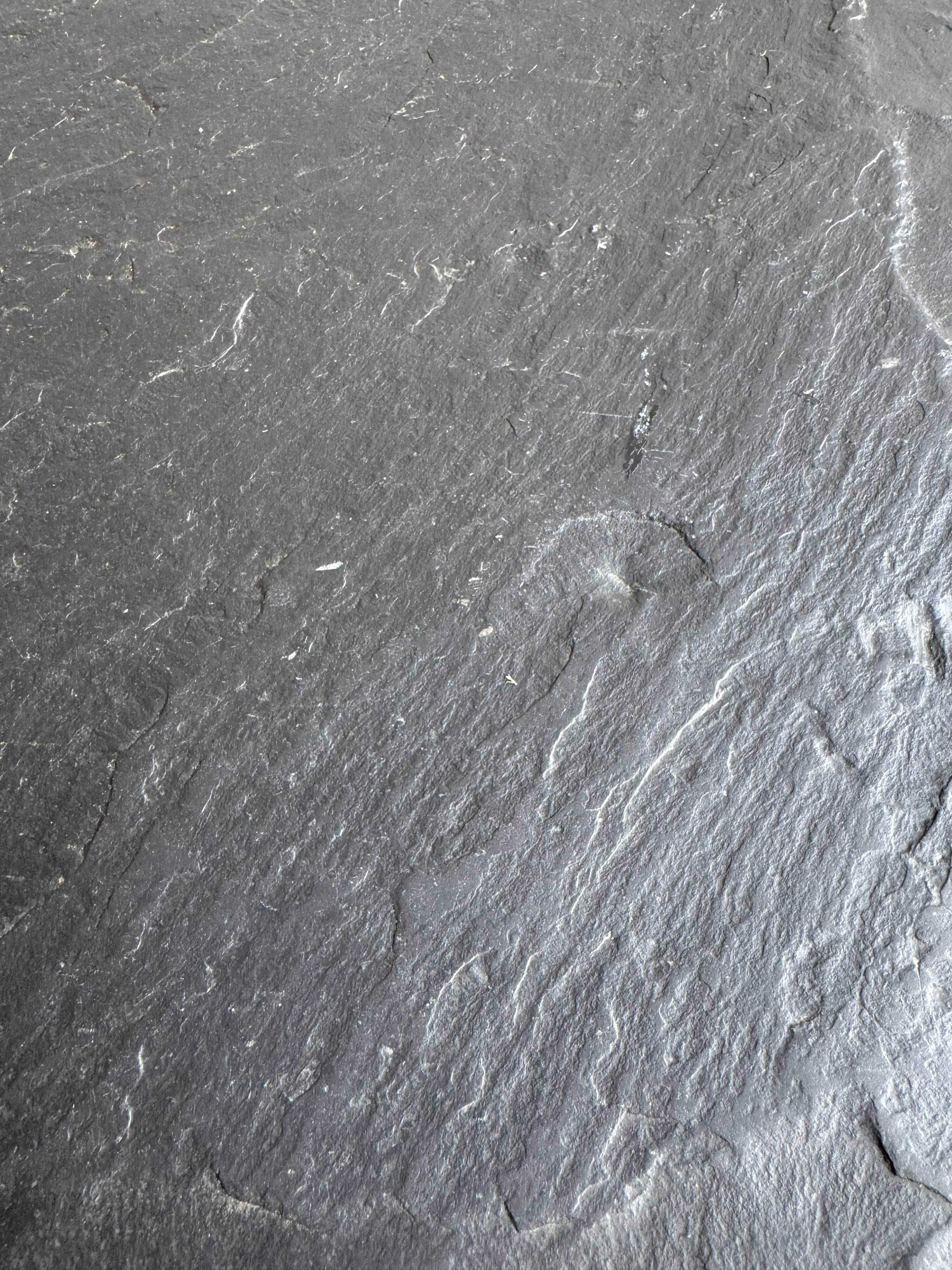 Vintage Oak Coffee Table with Dark Slate Top — Warm Oak Frame and Charcoal Slate Surface
