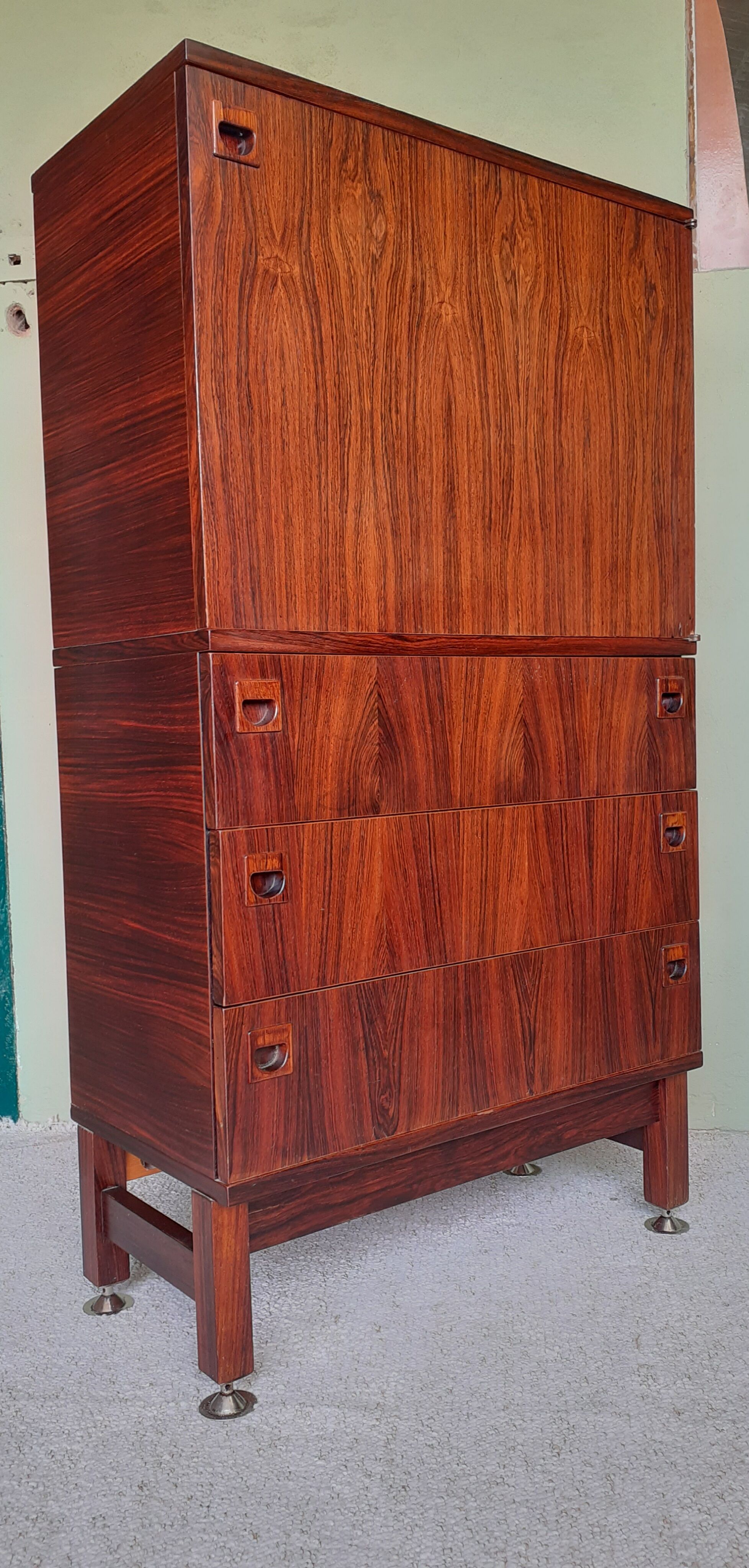 Storage cabinet in rosewood of rio by Andre Monpoix