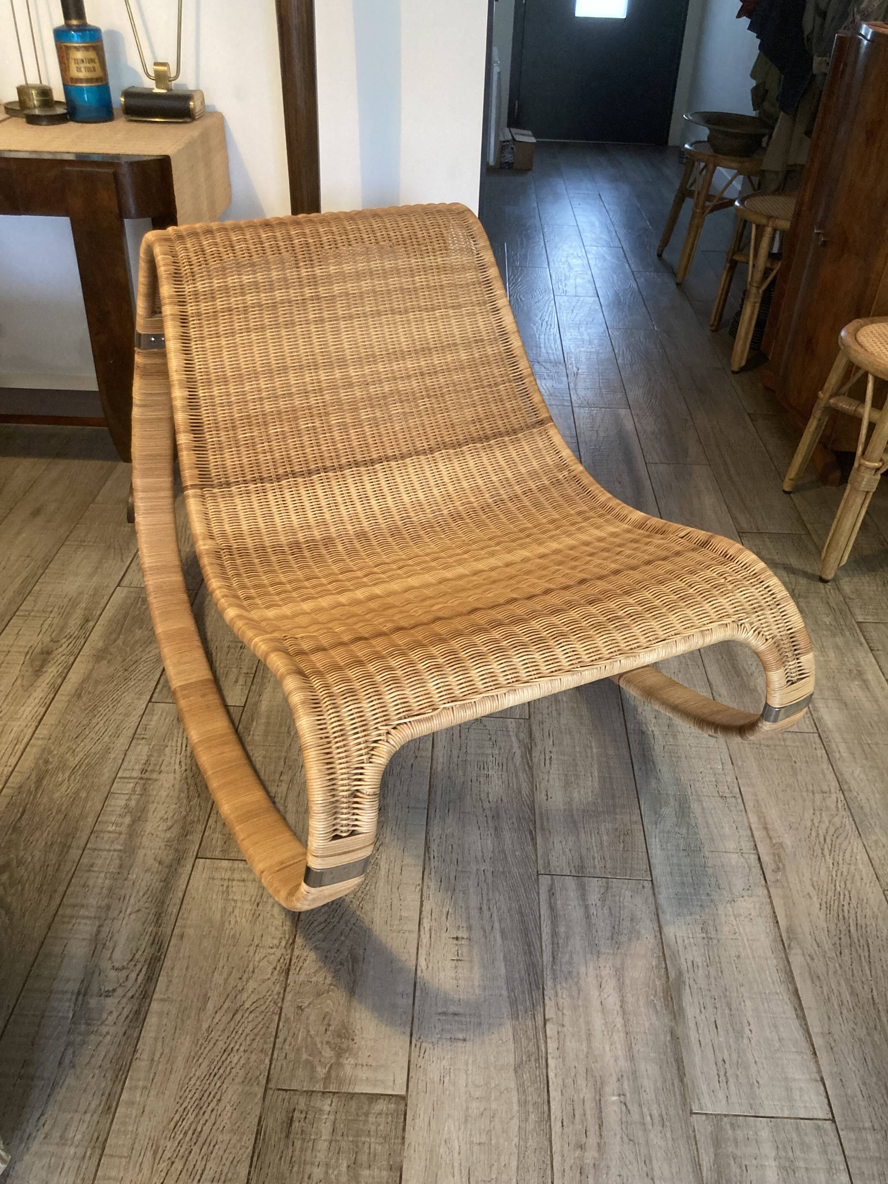 Vintage design rattan armchair