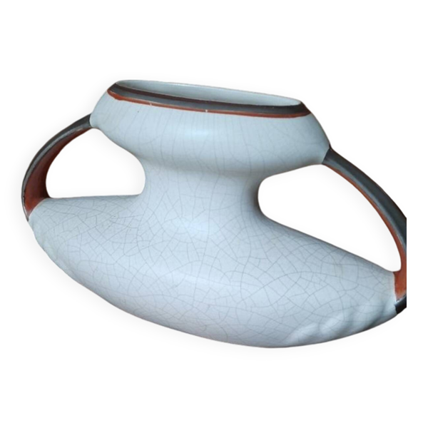 Vase craquelé antique numéroté estampillé signé coupe