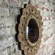 Vintage woven alfa mirror 1960 Diam 60 cm