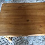 Louis Philippe style table / desk with 3 drawers in solid cherry wood and turned base