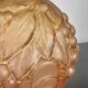 French Art Deco ball vase in orange-pink frosted molded glass - 1930 France