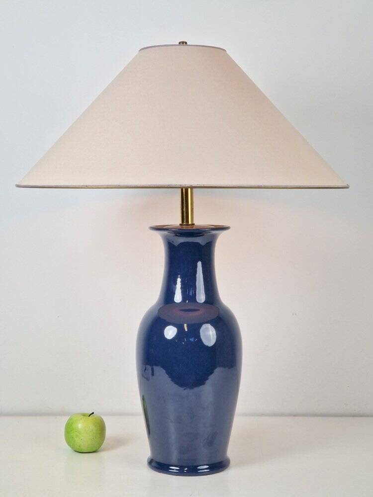 Vintage Jar Table Lamp in Ceramic and Brass, 1970
