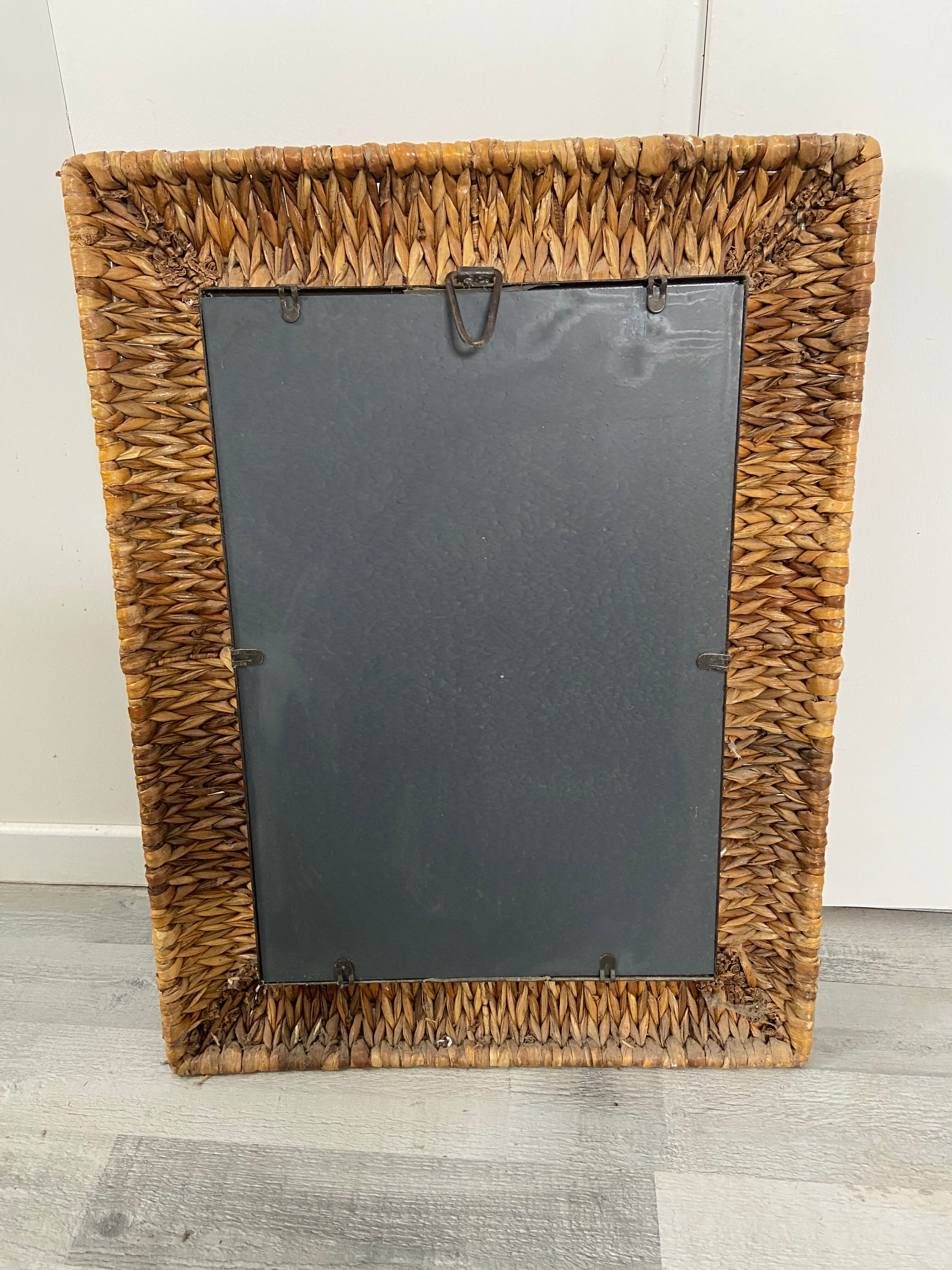 Antique woven wicker mirror 53x71cm