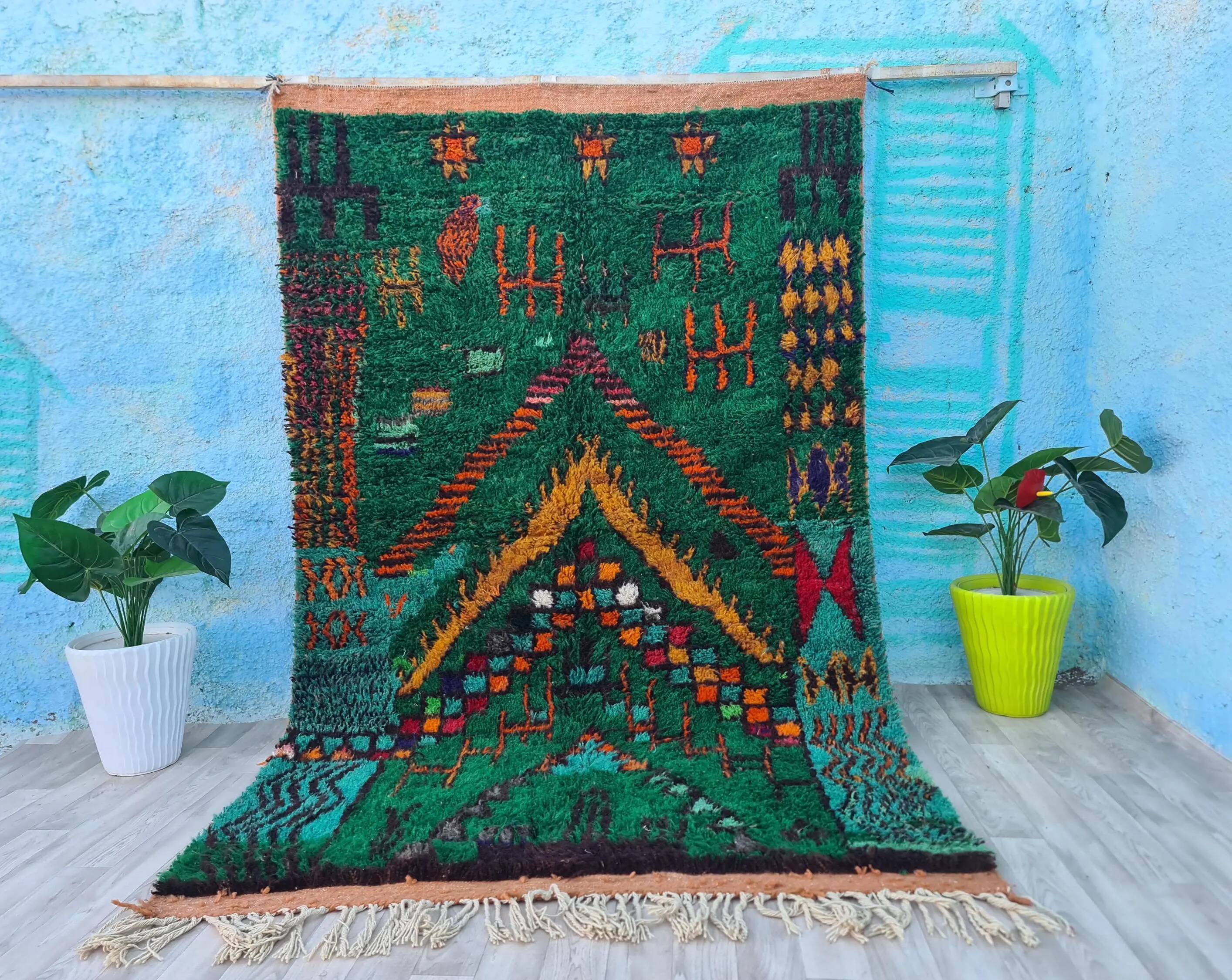 Tapis berbère naturel fait main 3x2 m