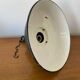 Antique Industrial Pendant Light Blue Enameled Metal White Interior Deco