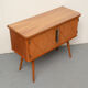 Commode des années 1950 en frêne avec incrustations