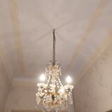 Chandelier to, colored crystal tassels