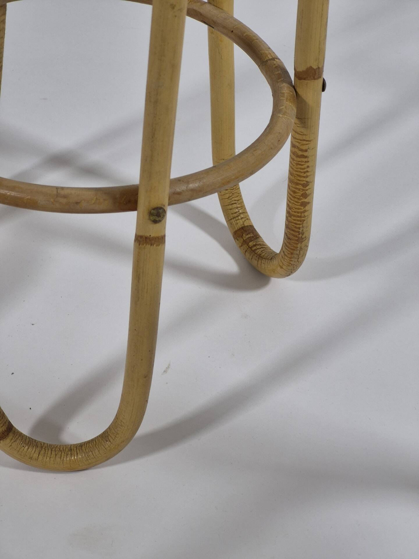 Pair of vintage mid century bamboo ice glass flower stands
