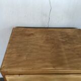 5 drawers dresser in light fir 1950 black buttons