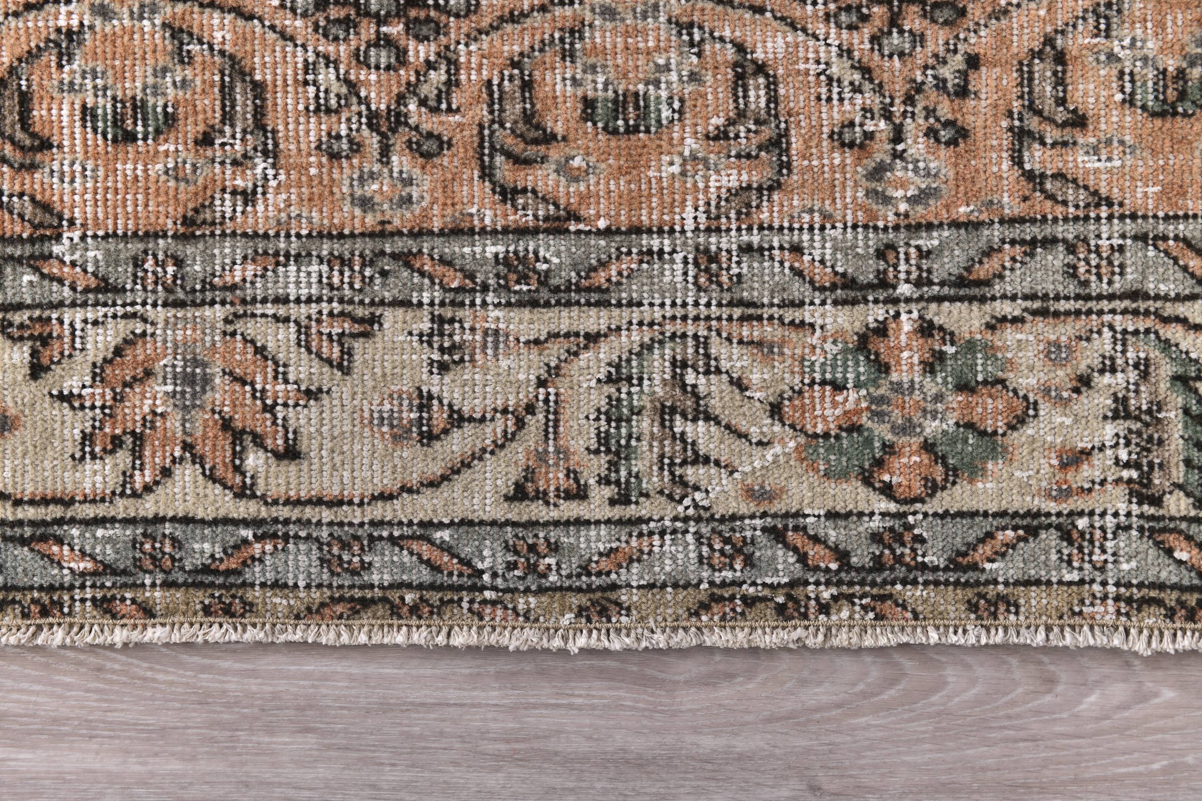 Brunt Orange & Beige Vintage Runner Rug 80x268Cm SK 240825