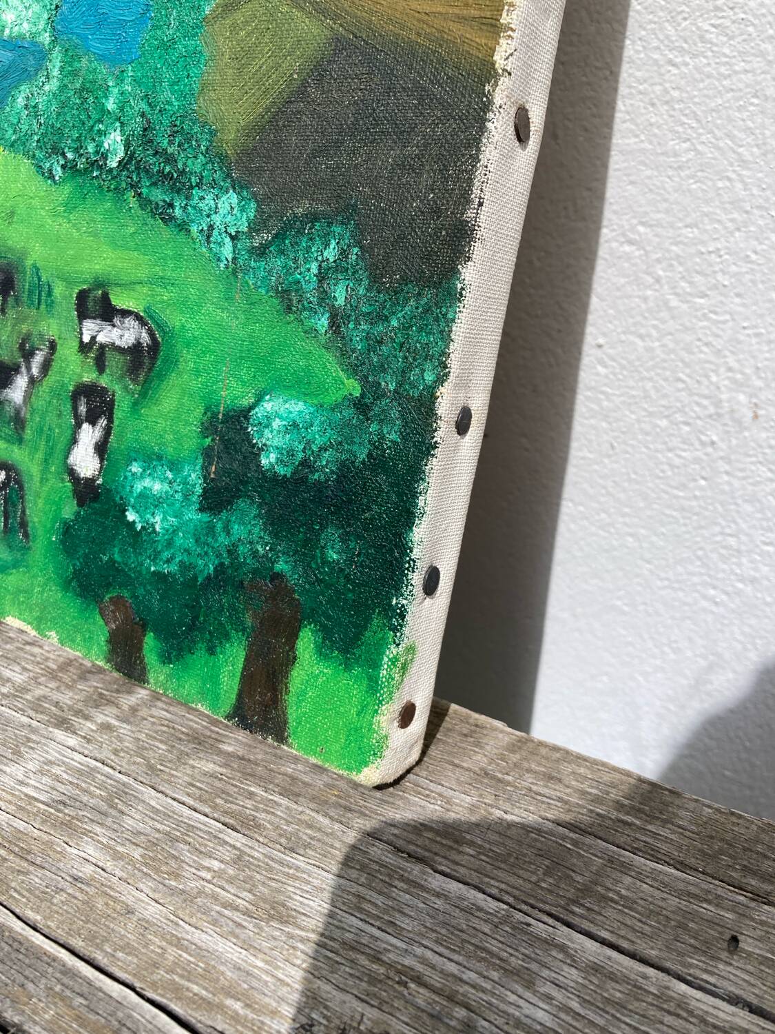 Tableau, huile sur toile paysage naïf