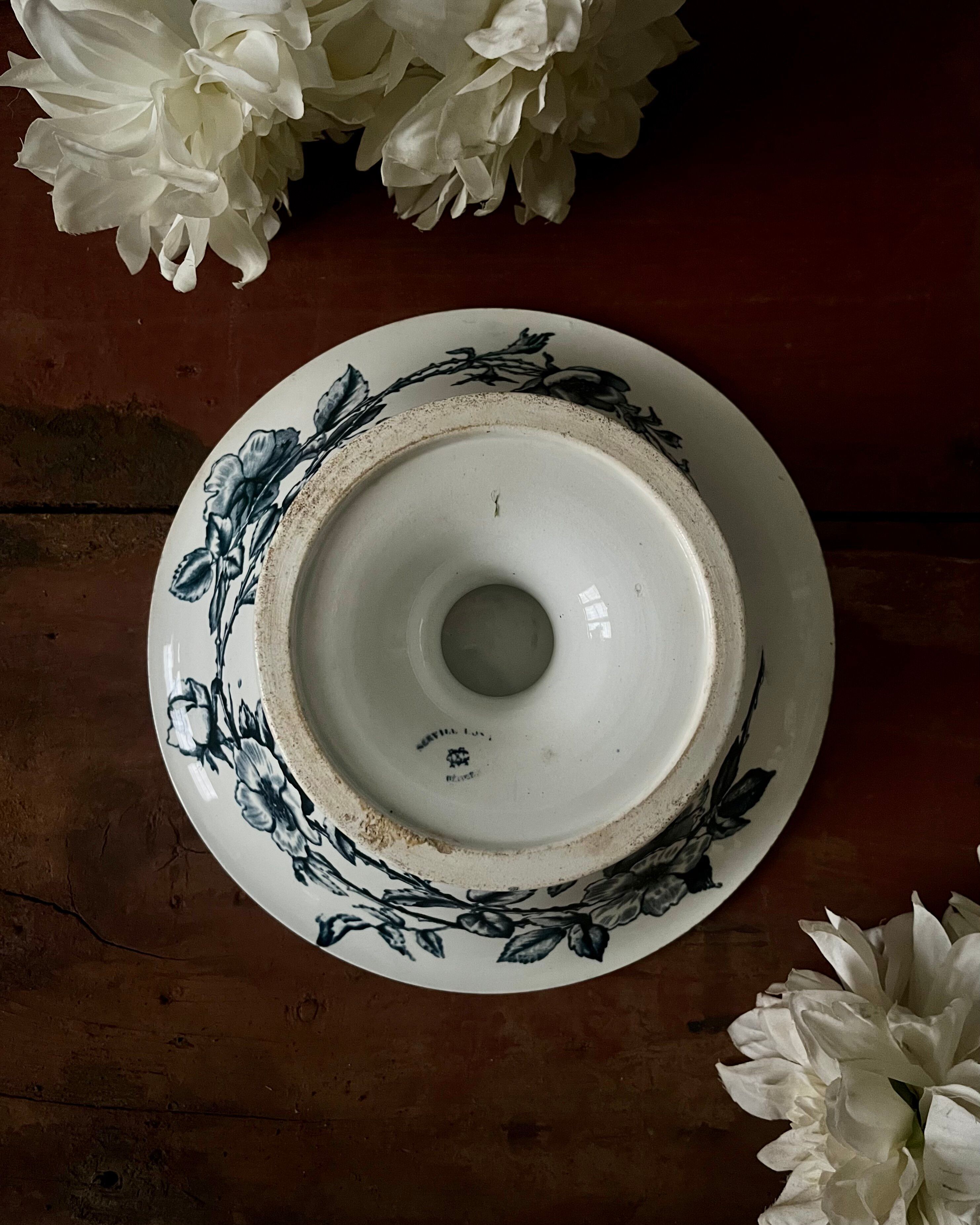 Compote dish Creil & Montereau model Rosa