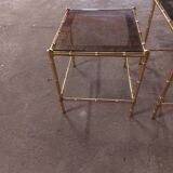 2 brass nest of tables, maison jansen