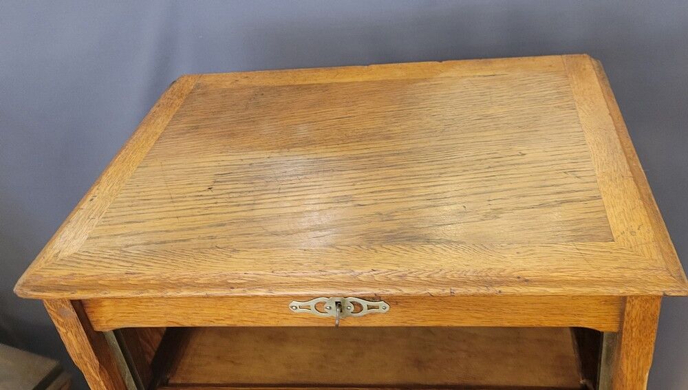 Filing cabinet with a curtain