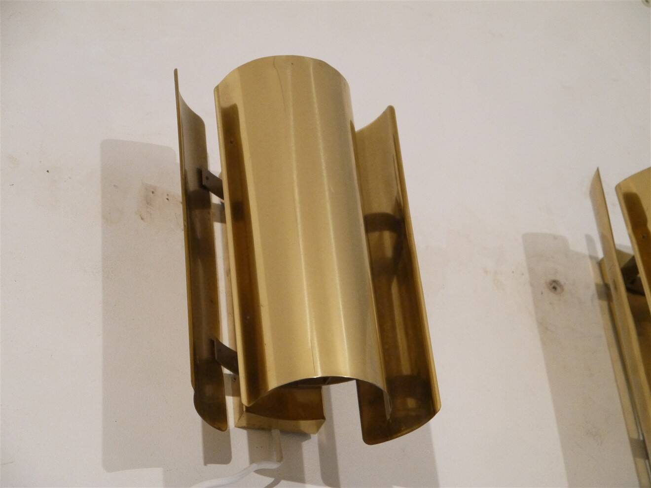 Pair of Scandinavian brass wall lights by Falkenberg