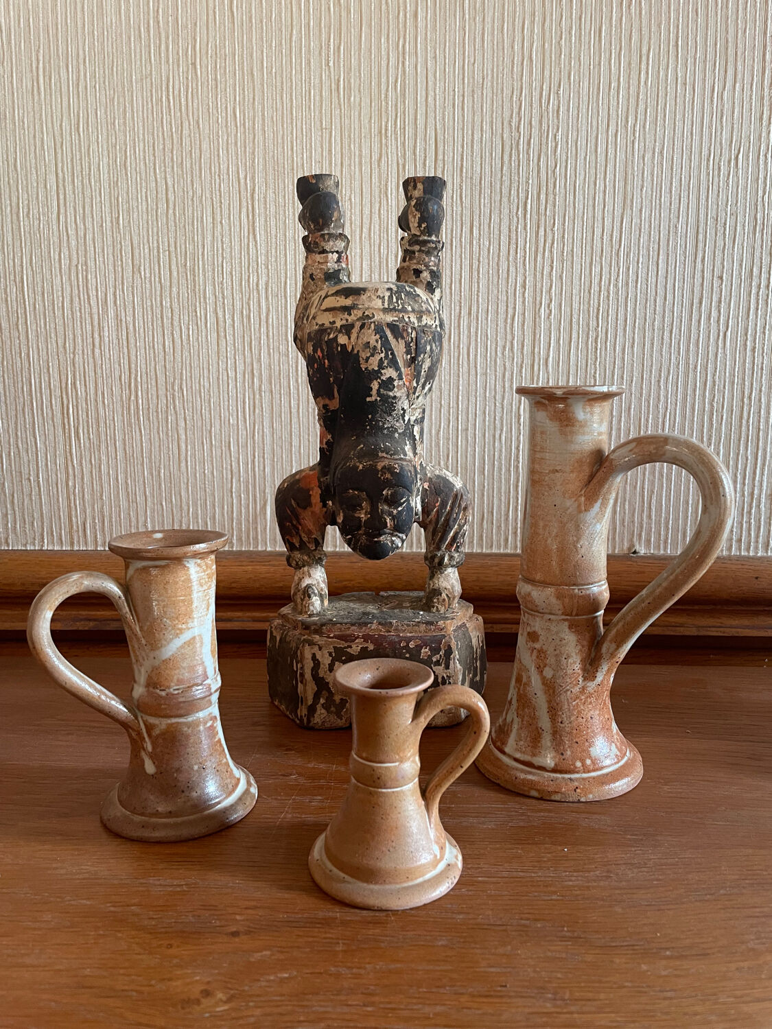 Stoneware candle holders