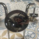 Wall light with 2 chrome-plated metal and glass globes