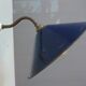 Wall lamp royal blue enamelled metal conical umbrella