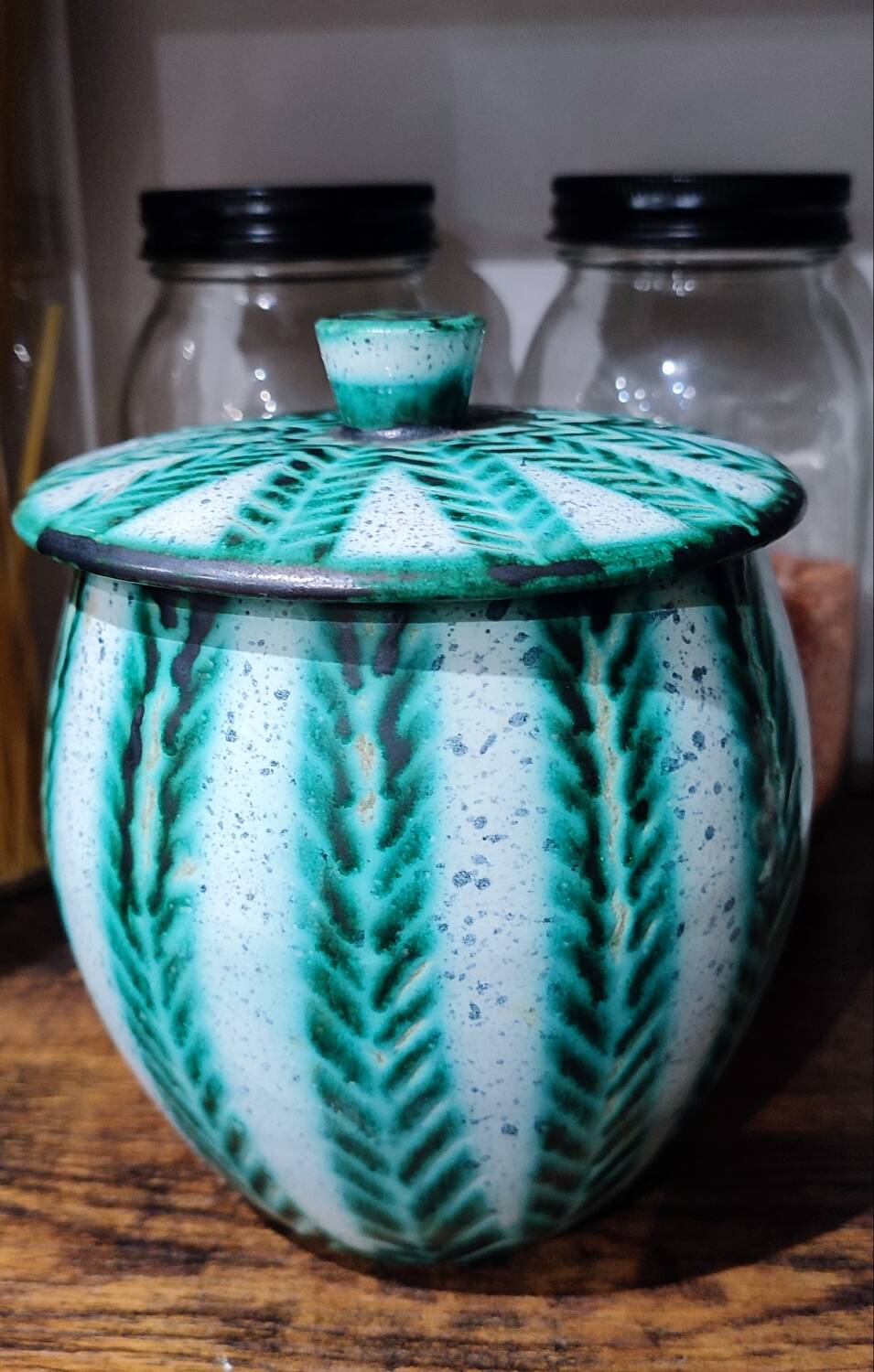 Vallauris ceramic covered pot signed Charles Voltz