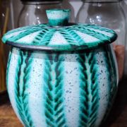Vallauris ceramic covered pot signed Charles Voltz