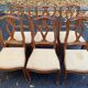 6 Louis XV style Regency chairs in solid wood and yellow-beige fabric