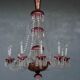 Chandelier pendants 19th golden colored glass and gilding