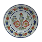 Assiette déco Quimper Hb France céramique bleu avec dessin peint vintage