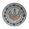 Old Plate Deco QUIMPER HB France Blue Ceramics - Vintage Painted Drawing