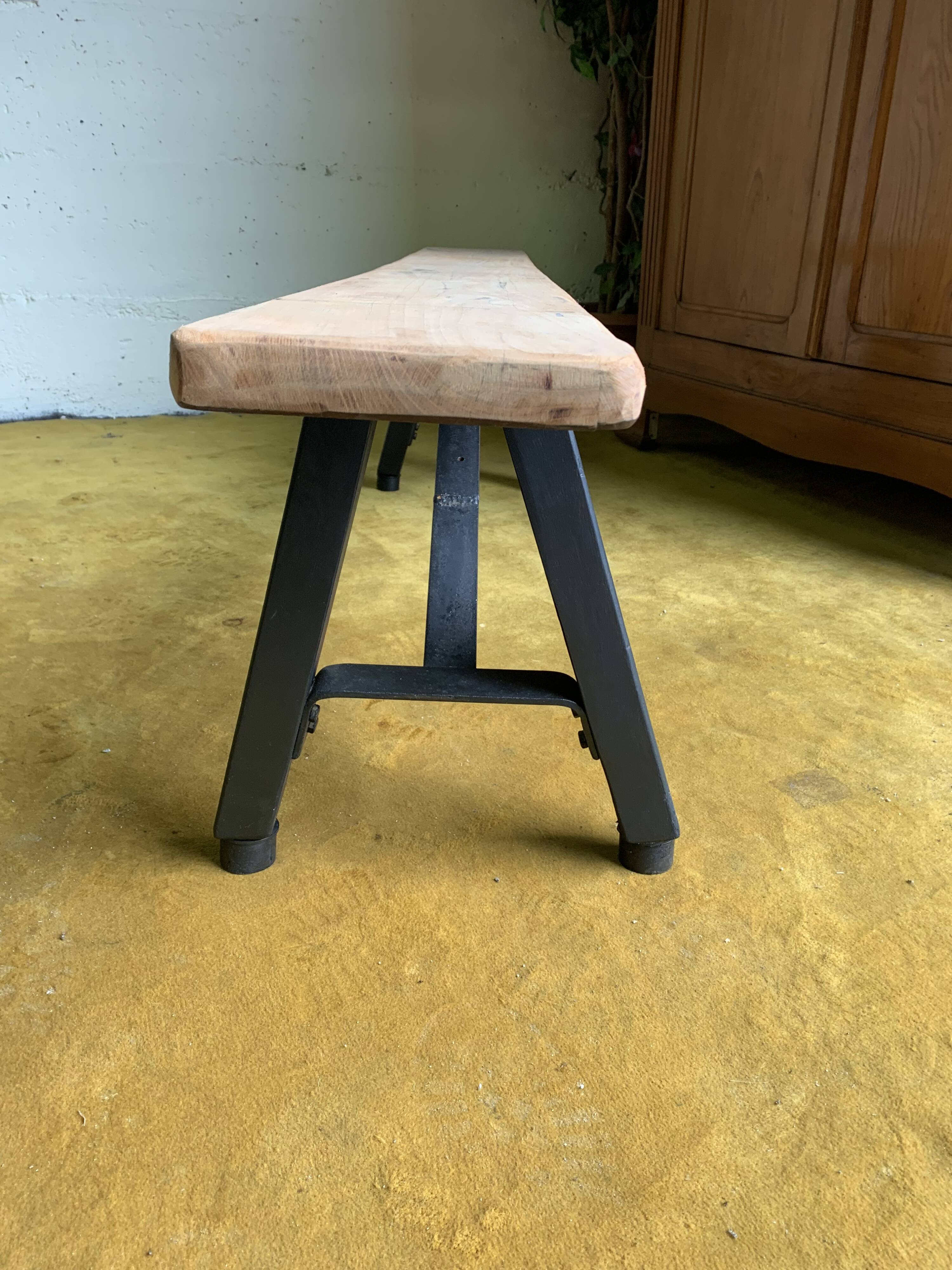 Banc campagne assise bois brut