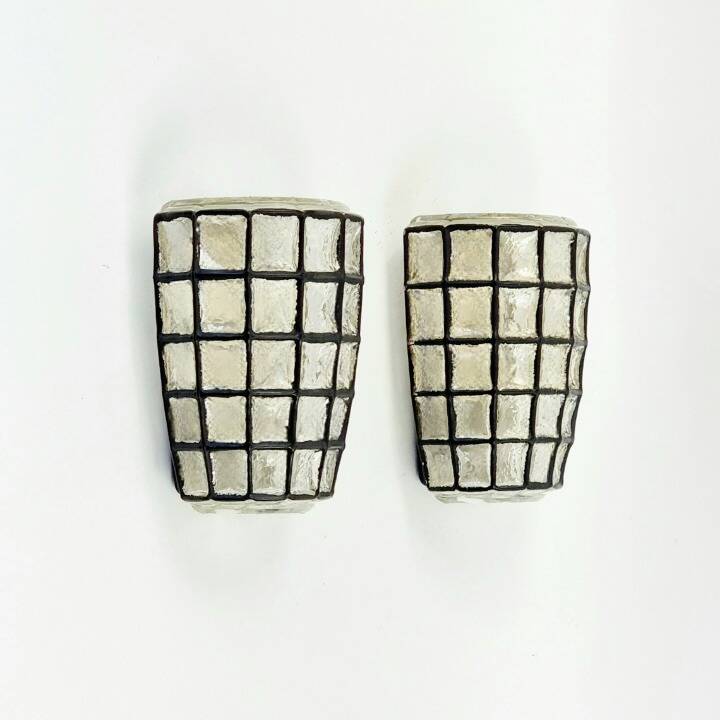 Pair of Mid-Century Modern Glass Wall Lights from Limburg, Germany, 1960s