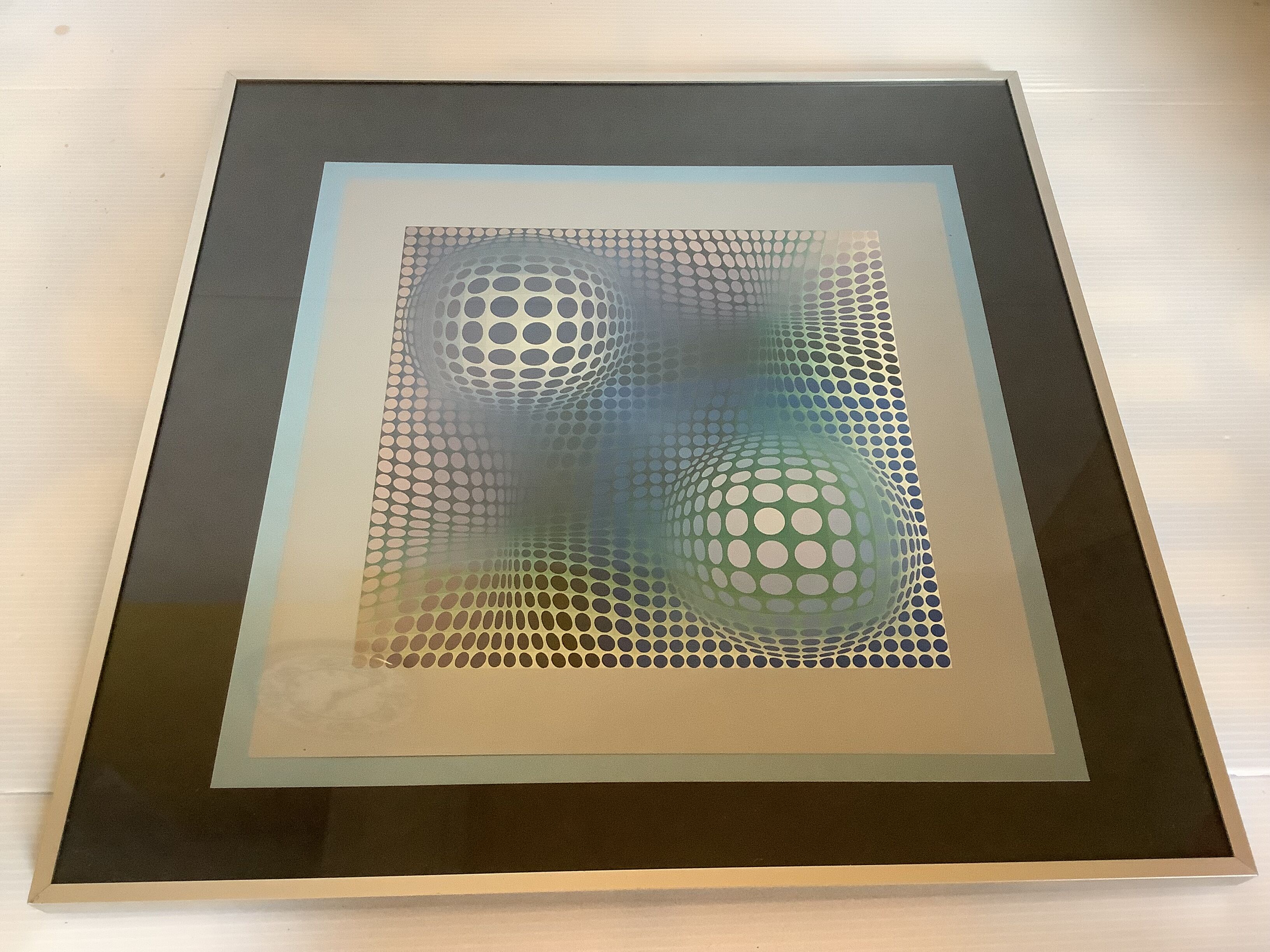 Kinetic screen printing table Vasarely