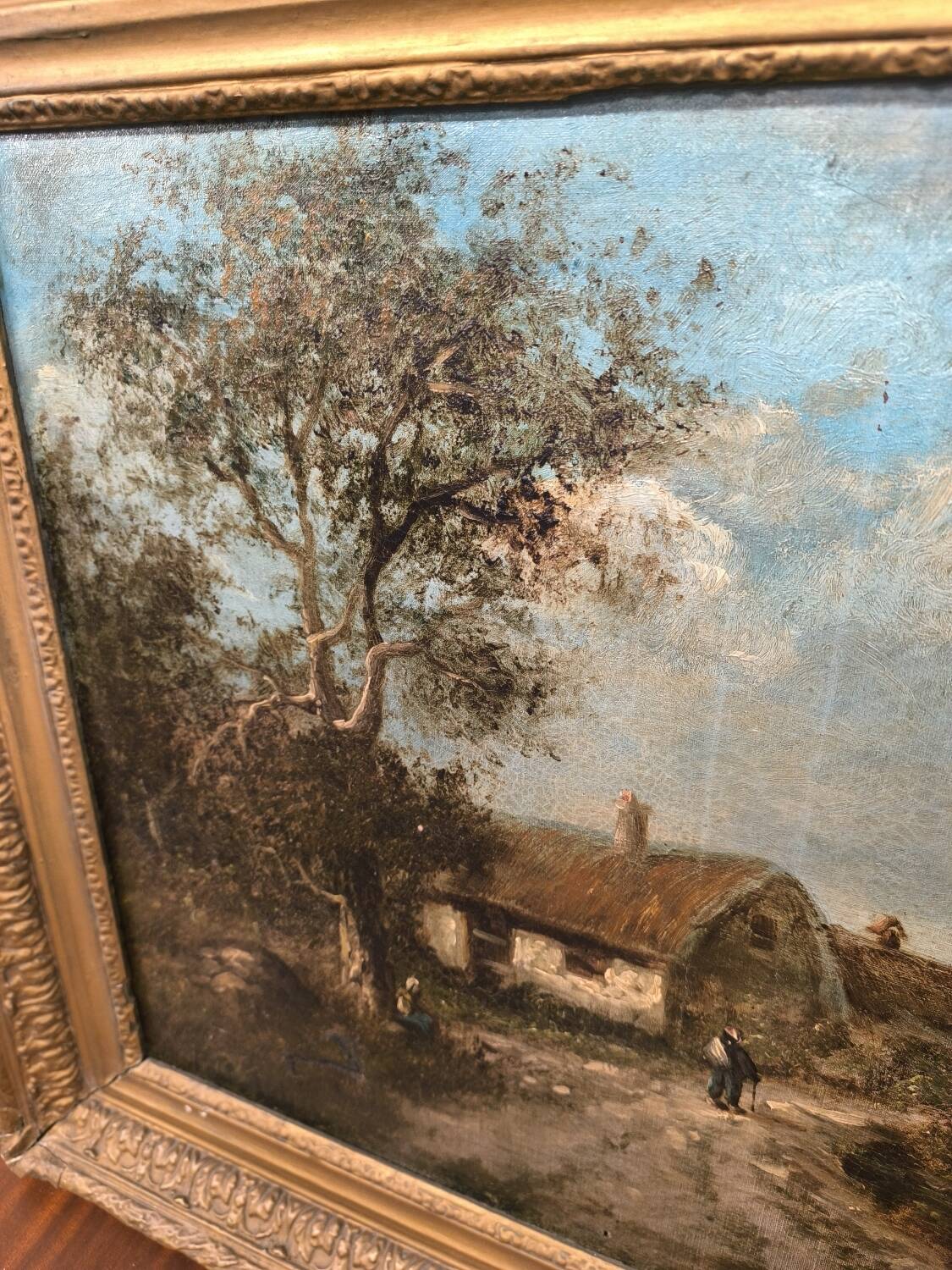 Oil on canvas painting rural scene Paul Astier