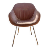 NV Gallery armchair in pink velvet and chrome metal