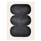 Peinture sur papier - tableau abstrait noir b130 - signé Eawy